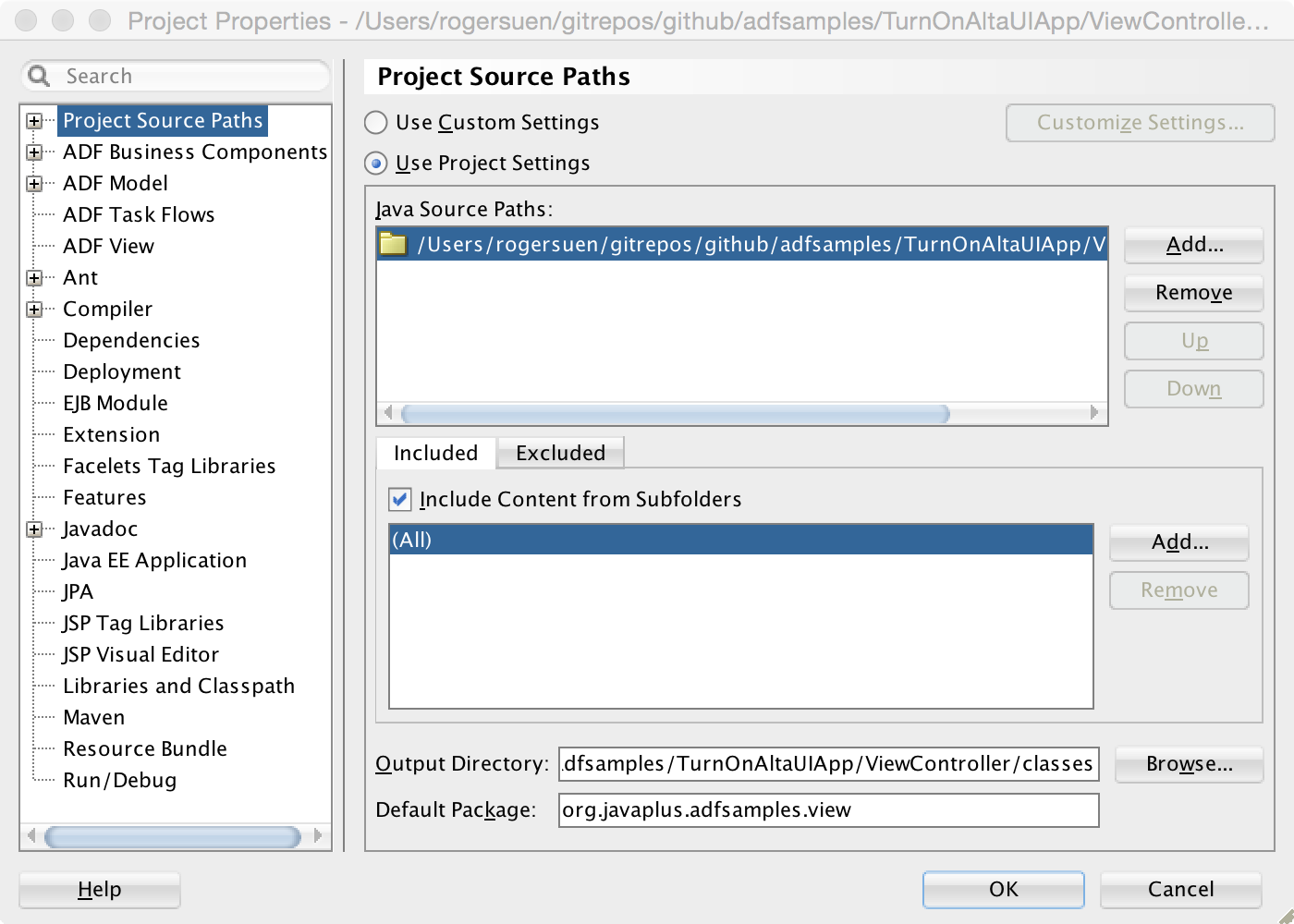 Image: Project Source Paths